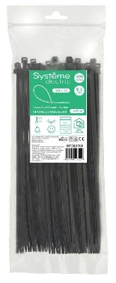 Стяжка кабельная 380х7.6 черн. (уп.100шт) SE IMT38076B