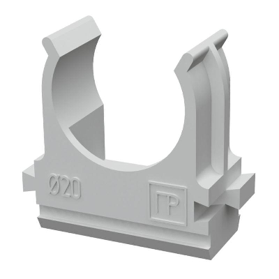 Держатель для труб (клипса) d20мм АБС-пластик кор. (уп.100шт) Промрукав PR.02620