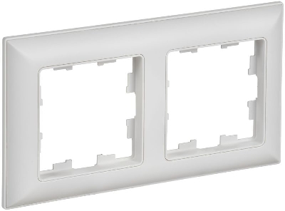 Рамка 2-м BRITE РУ-2-БрАБ арктич. бел./бел. IEK BR-M22-12-K91