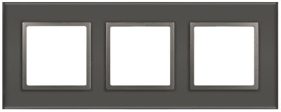 Рамка 3-м Elegance 14-5103-16 для розеток и выключателей стекло титан Эра Б0065837