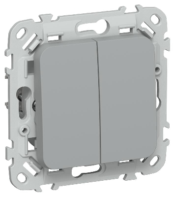 Выключатель 2-кл. СП FLITE ВС12-1-0-ФлС 10А механизм сер. IEK FI-V20-0-10-1-K03