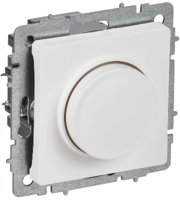 Светорегулятор поворотно-нажимной СП BRITE СС10-1-0-БрАБ 600Вт механизм арктич. бел. IEK BR-D20-0600-K91