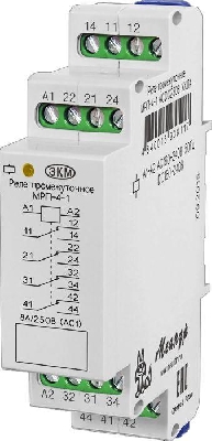 Реле промежуточное МРП-4-1 ACDC24В УХЛ4 4 перекл. контакта коммутир. ток до 8А Меандр A8302-16938056