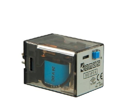 Реле на 8 выводов 24В DС (2 переключающих контакта) EMAS RE1P08DC024