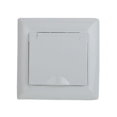 Розетка 1-м СП Solo 4-207-01 16А 250В IP20 2P+E Schuko с заземл. защ. шторки защ. крышка бел. Intro Б0053689