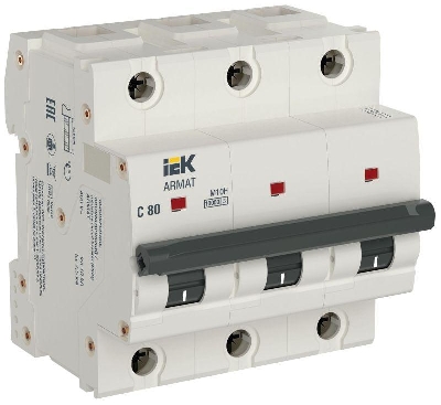 Выключатель автоматический модульный 3п C 80А M10H ARMAT IEK AR-M10H-3-C080