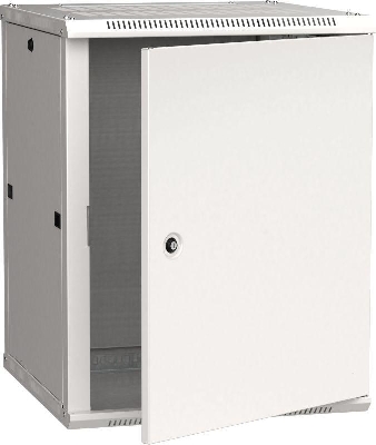 Шкаф 19 дюйм LINEA W 15U 600х600мм настен. метал. дверь RAL7035 ITK LWR3-15U66-MF