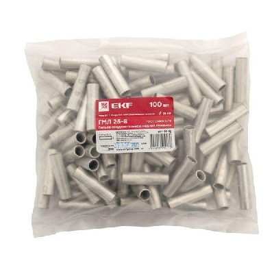 Гильза соединительная ГМЛ 25-8 луженая медн. (уп.2шт) PROxima EKF gty-25-8g-r