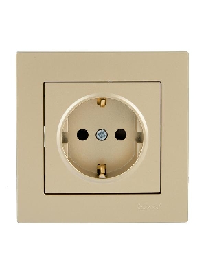 Розетка VESNA с защитой от детей ПБТ зол. LEZARD 742-3688-124B