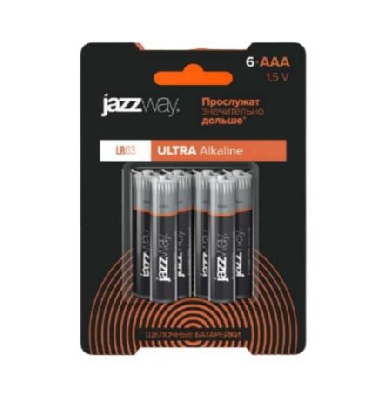 Элемент питания алкалиновый AAA/LR03 Ultra Alkaline BL- 6 (уп.6шт) JazzWay 5057555