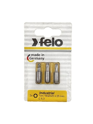 Бита TX15/TX20/TX25 25мм Industrial (блист.3шт) FELO 02693316