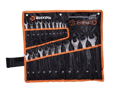 Набор комбинированных ключей 22шт 6-32 в чехле Вихрь 73/6/5/15