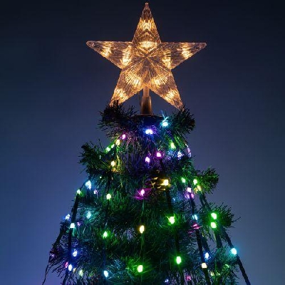 Гирлянда светодиодная "Нить со звездой на елку" 1.5м RGB управление через мобильное приложение ERASG -03 Эра Б0060434