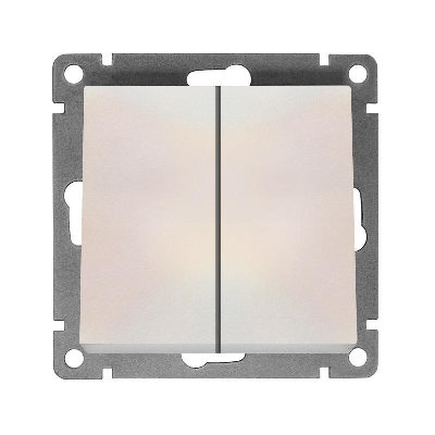 Выключатель 2-кл. СП Афина 10А IP20 механизм жемчуж. Universal A0023-OBr