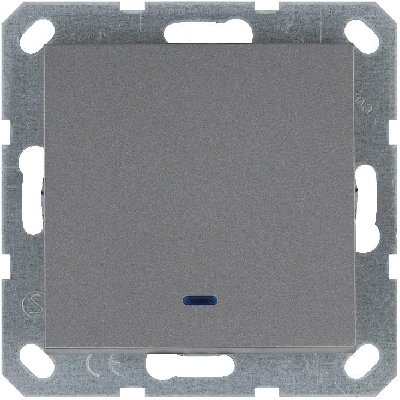 Переключатель проходной 1-кл. 10А IP20 с подсветкой механизм алюм. Jasmart G3012NS