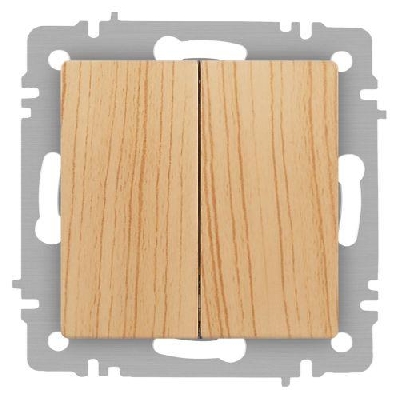 Переключатель 2-кл. СП Accent 6-107-11 10А IP20 250В AL/CU сосна Intro Б0063576