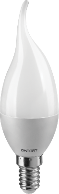 Лампа светодиодная 71 620 OLL-FC37-6-230-2.7K-E14-FR 6Вт свеча на ветру 2700К тепл. бел. E14 600лм 176-264В ОНЛАЙТ 71620