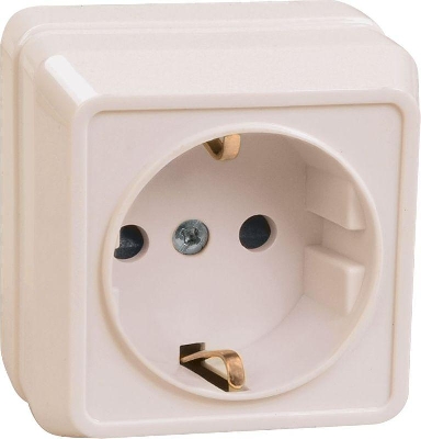 Розетка 1-м ОП Октава РС20-3-ОКм 16А IP20 с заземл. крем. GENERICA ERO11-K33-16-DC
