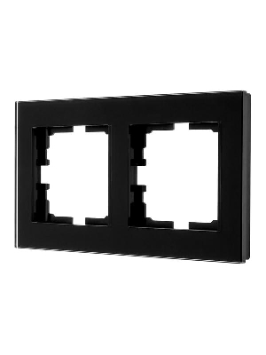 Рамка 2-местн. гориз. VESNA стекло черн. LEZARD 742-5880-147