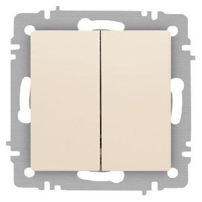 Переключатель 2-кл. СП Accent 6-107-02 10А IP20 250В AL/CU сл. кость Intro Б0063558