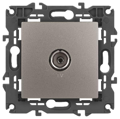 Розетка телевизионная одиночная TV Elegance 14-3101-16 титан Эра Б0065760