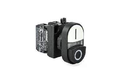 Кнопка сдвоенная выступающая (1НО+1НЗ) (CP) черн./бел. EMAS CP102K21HB