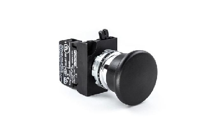 Кнопка нажимная грибок (1НО) черн. EMAS CM100MH