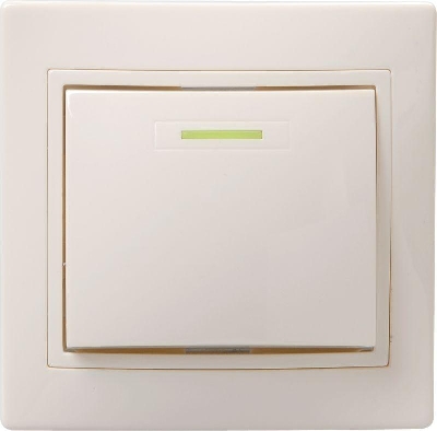 Выключатель 1-кл. СП Кварта 10А IP20 ВС10-1-1-ККм с индикацией крем. GENERICA EVK11-K33-10-DM