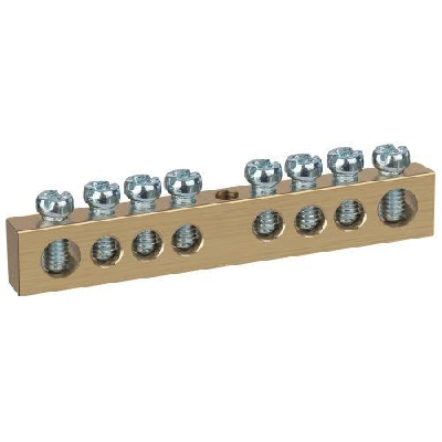 Шина NO-122-30 PEN "земля-ноль" 8х12мм 8/1 крепеж по центру латунь ЭРА Б0047245