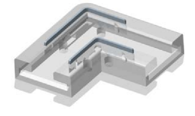 Соединитель жесткий пластиковый прозр. для ленты COB 10мм лента-лента L-поворот (уп.5шт) VARTON V4-R0-00.COB-0000.0004