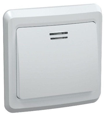 Выключатель 1-кл. СП Вега 10А IP20 ВС10-1-1-ВБ с индикацией бел. GENERICA EVV11-K01-10-DM