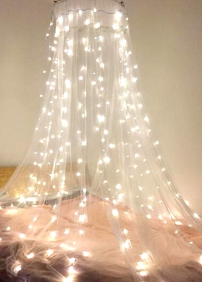 Гирлянда светодиодная "Пучок" 7 нитей 1.8м 126LED тепл. бел. 220В провод зел. КОСМОС KOC_TRE-V71