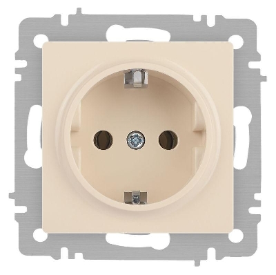 Розетка 1-м СП Accent 6-202-02 16А IP20 250В 2P+E Schuko сл. кость Intro Б0063683
