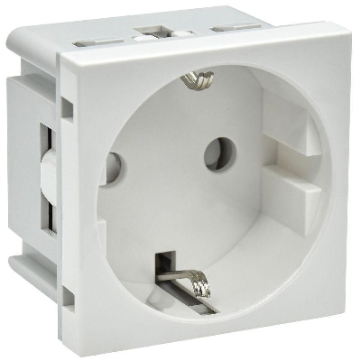 Розетка PRIMER с заземл. защ. шторки винт. зажим РКС-20-30-П-К бел. IEK PR-KK40D-RSZH-2-2-K01