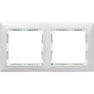 Рамка 2-м Valena горизонт. бел./кристалл Leg 774462