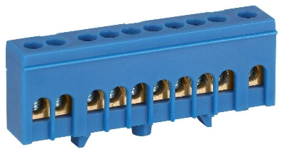 Шина N ноль в изолированном корпусе на DIN-рейку ШНИ-6х9-10-Д син. NO-224-99 Эра Б0062848