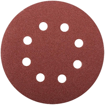 Круг шлифовальный с отверстиями (липучка) алюм./оксид 125мм Р 100 (уп.5шт) FIT 39665