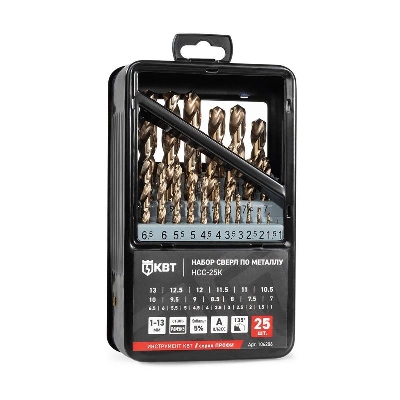 Набор сверл по металлу НСС-25К ПРОФИ КВТ 106206