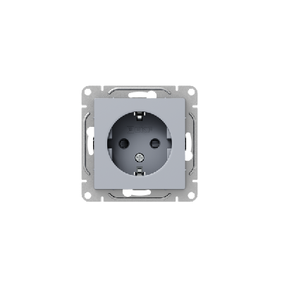 Розетка СП Эпика 16А с заземл. защ. шторки механизм алюм. EKF UP1-SOA-111