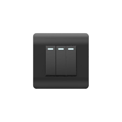 Переключатель 3-кл. NEW3-E 10А с подсветкой черн. CHINT 431514