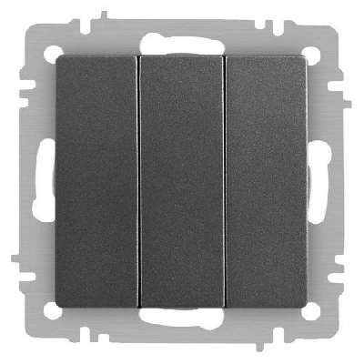 Выключатель 3-кл. СП Accent 6-106-07 10А IP20 250В AL/CU графит Intro Б0063544