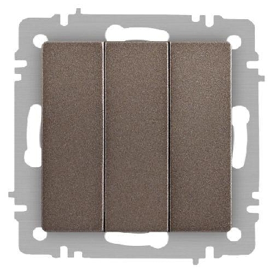 Выключатель 3-кл. СП Accent 6-106-08 10А IP20 250В AL/CU бронза Intro Б0063547