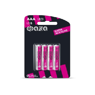 Элемент питания алкалиновый AAA/LR03 1.5В Super Alkaline BL-4 (уп.4шт) ФАZА 5000254