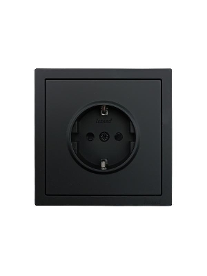 Розетка 1-мест. с защитн.шторк. ПБТ СП ZIMA IP20 10А безвинт. зажим черн. бархат LEZARD 704-4288-124BQC