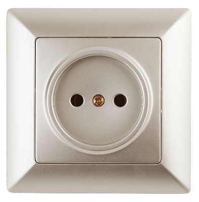 Розетка 1-м СП Solo 4-201-04 2P 16А 250В IP20 без заземл. шампань Intro Б0053644