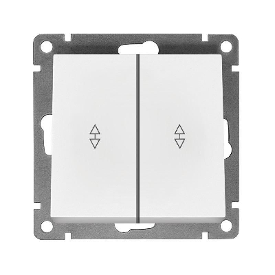 Переключатель проходной 2-кл. СП Афина 10А IP20 механизм бел. UNIVersal A0026