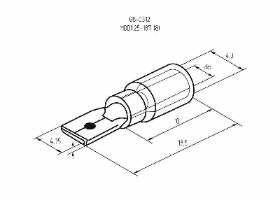 Клемма плоская изол. (штекер) (VM 1.25-187(8)) REXANT 08-0312