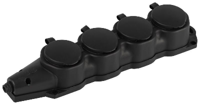 Колодка 4-м с заземл. 16A IP44 KX-4e-B-IP44 каучук. черн. Эра Б0068394
