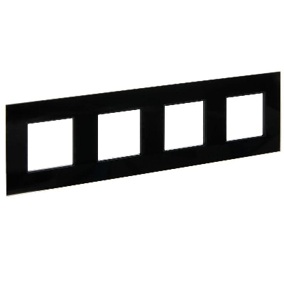 Рамка 4-м SKANDY SK-F24Bl стекло черн. IEK SK-M42-G-K02