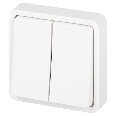 Переключатель Эксперт 11-1526-01 двойн. IP55 10АХ-250В СУ бел. Эра Б0063248